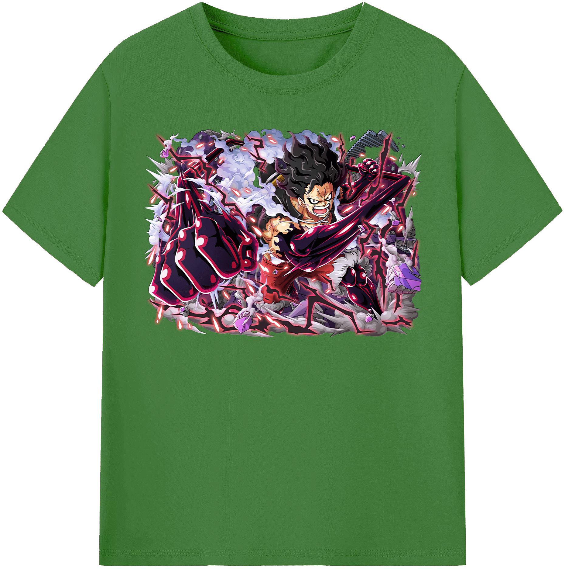 ワンピース モンキー・D・ルフィ ONE PIECE Monkey D. Luffy レディースカジュアルプリントTシャツ（綿100％）